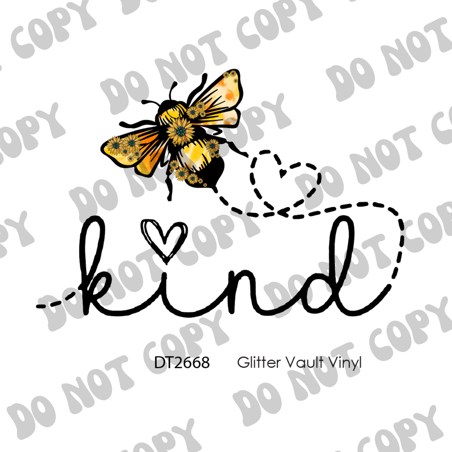 DT# 2668 - Be Kind - Transparent Decal