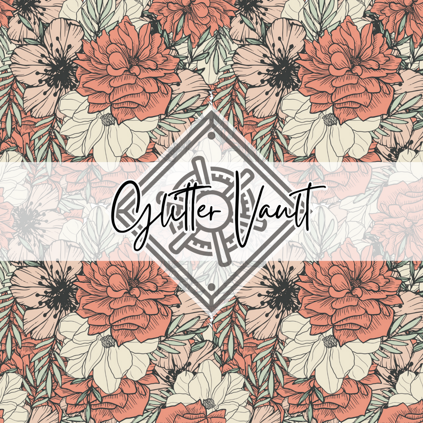 #1112 - Light Pink Floral Medley Vinyl Print