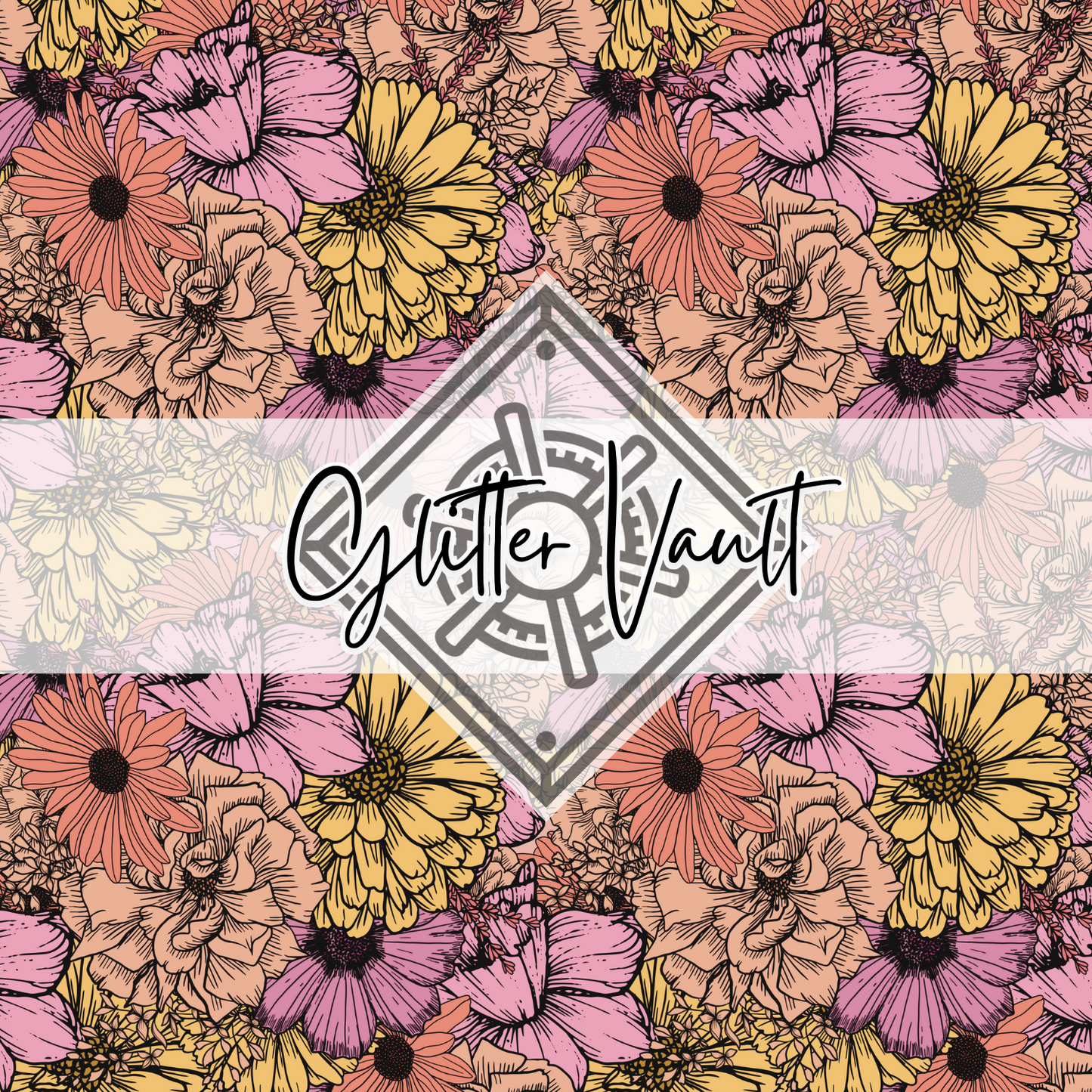#1114 - Pastel Floral Medley Vinyl Print