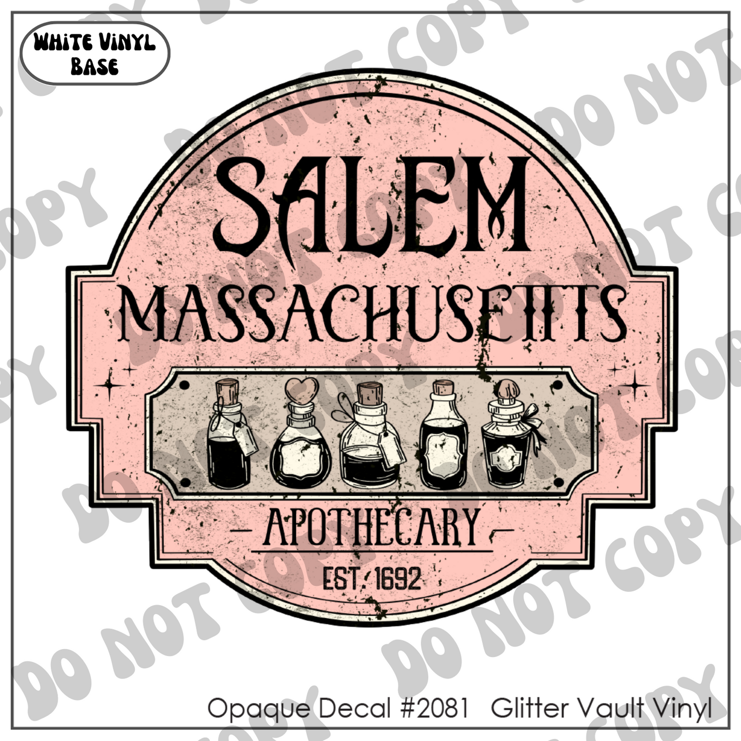 D# 2081 - Apothecary Label - Opaque Decal - Black Grunge