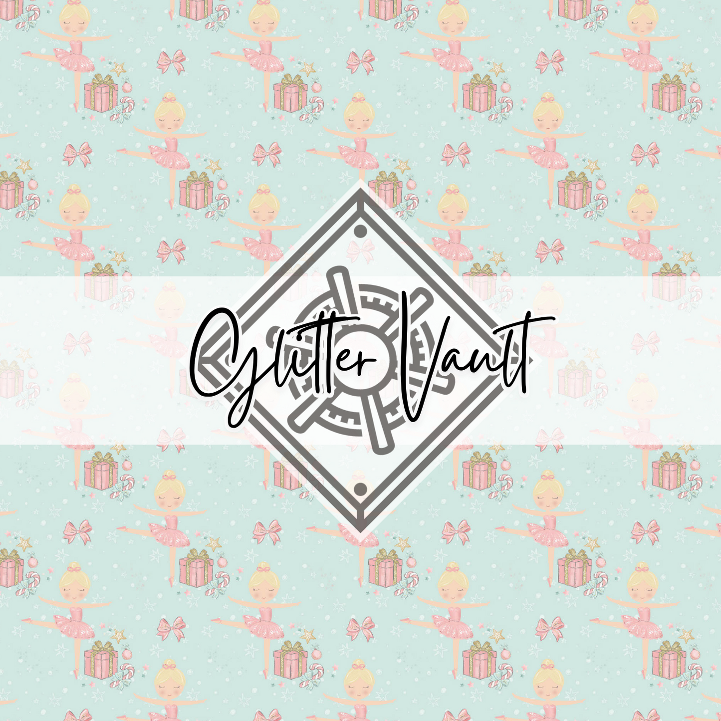 #3106 - Xmas Ballerina Vinyl Print - Eggshell