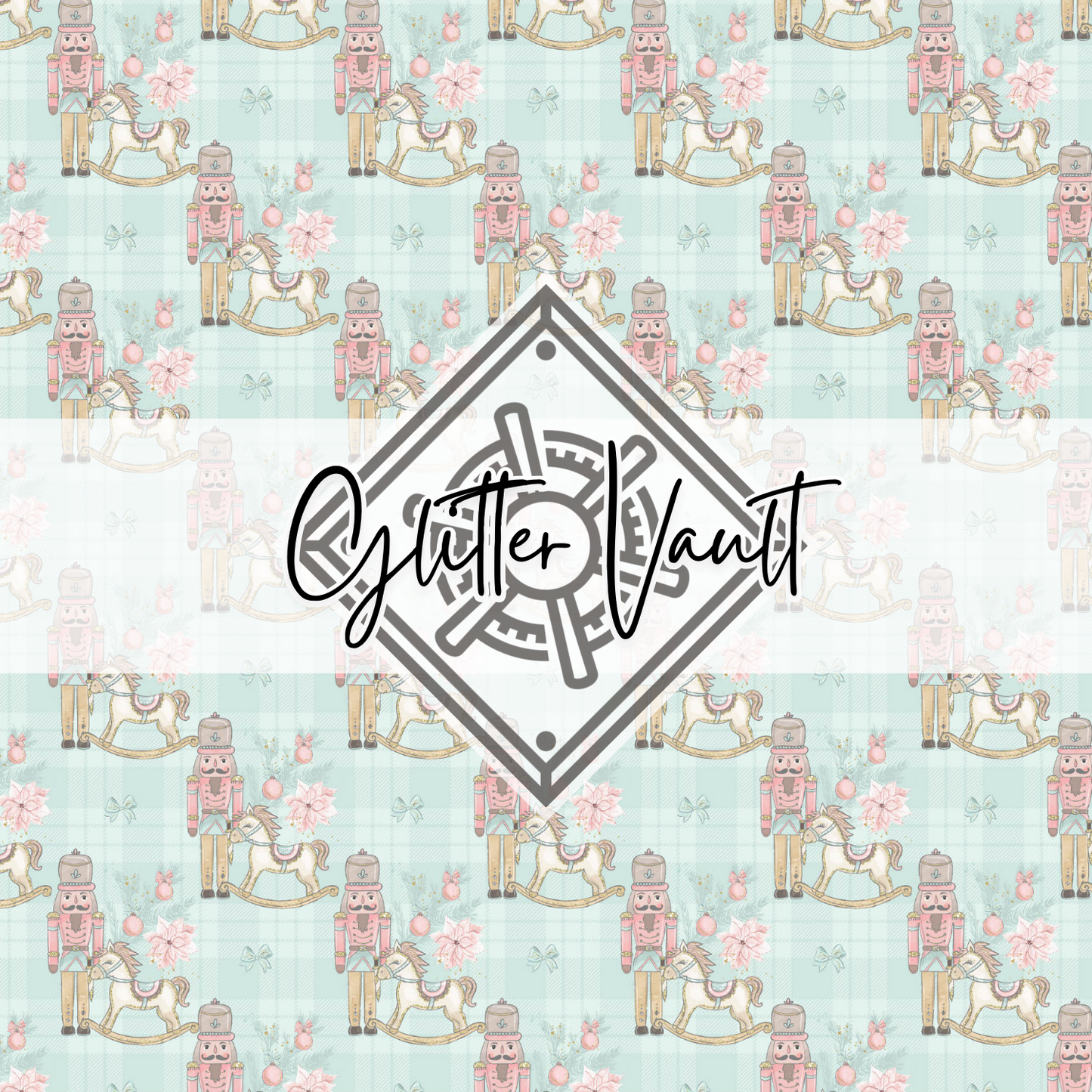 #3107 - Nutcracker Vinyl Print - Checkered Eggshell