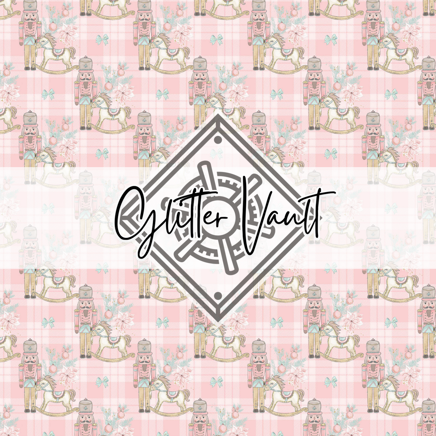 #3108 - Nutcracker Vinyl Print - Checkered Pink