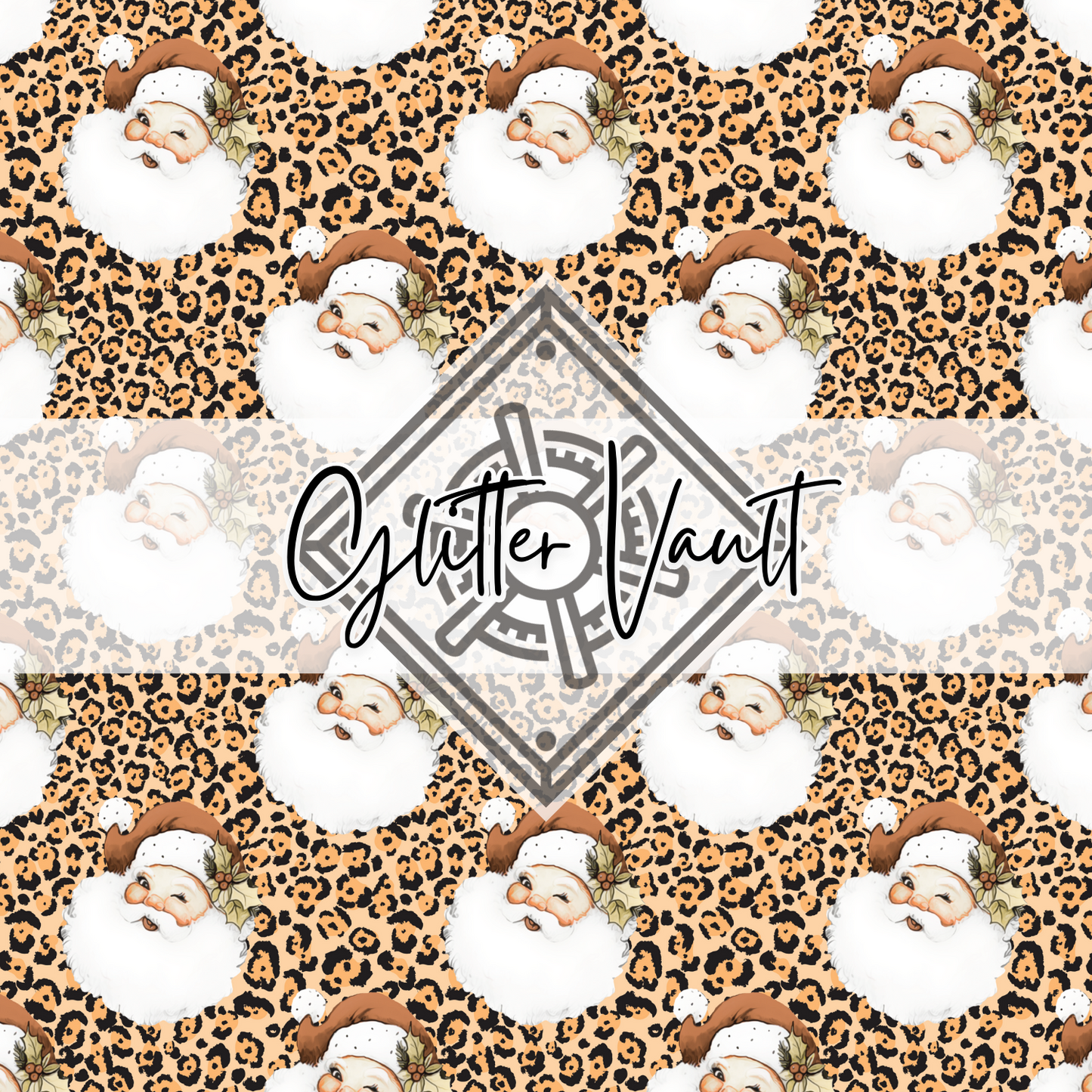 #3111 - Leopard Santa Vinyl Print - Large
