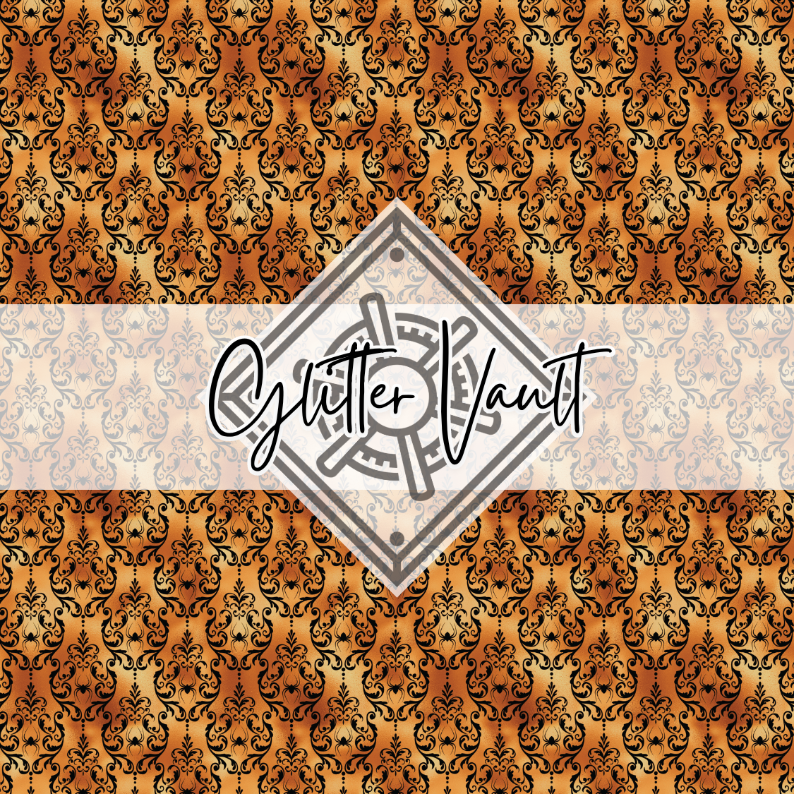 #3300 - Copper Damask Spider Vinyl Print