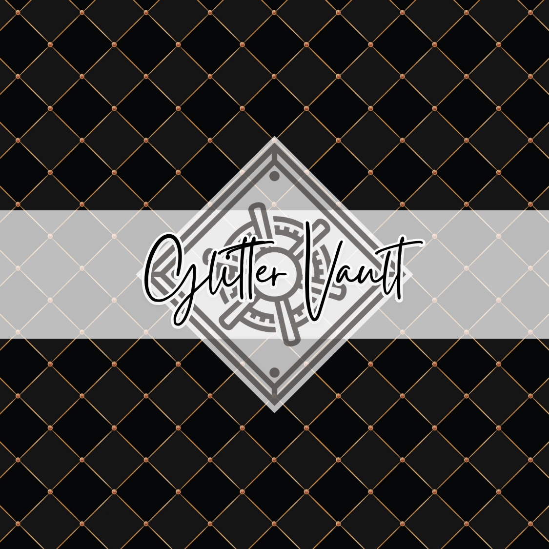 #3308 - Black + Copper Criss Cross Vinyl Print - Large