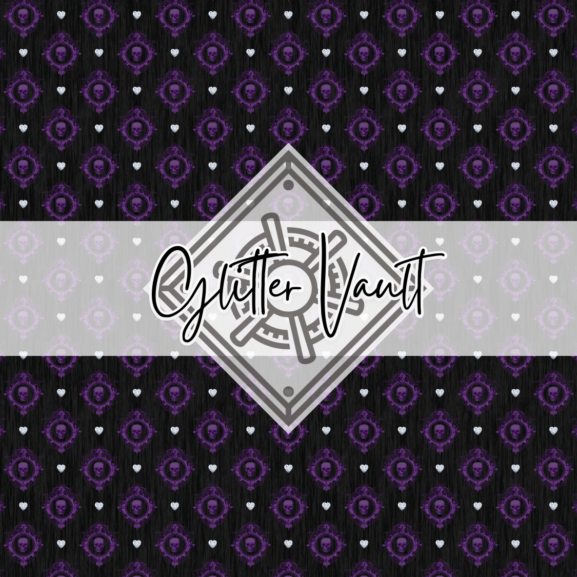 #3313 - Skull Damask Vinyl Print