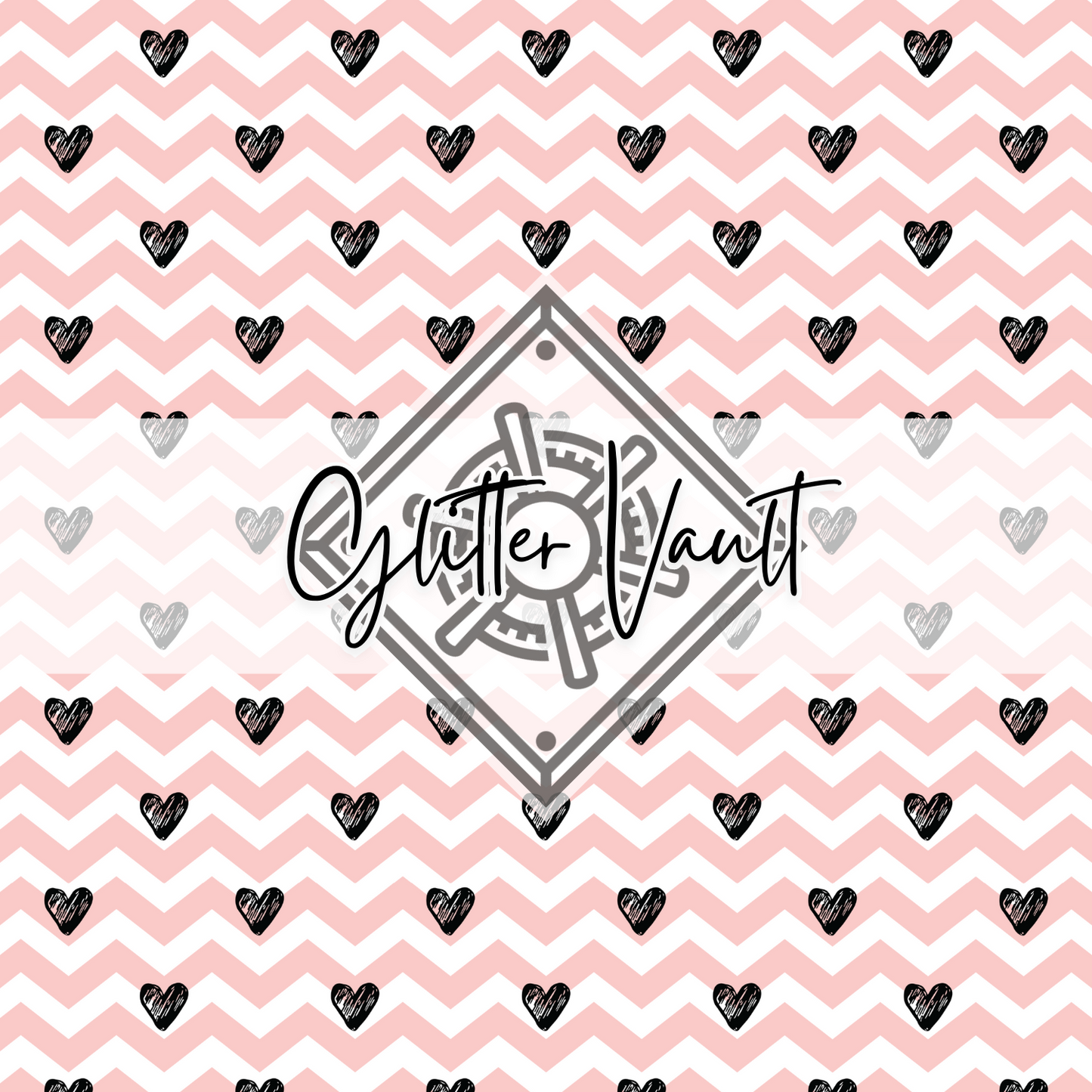 #3432 - Chevron Heart Vinyl Print