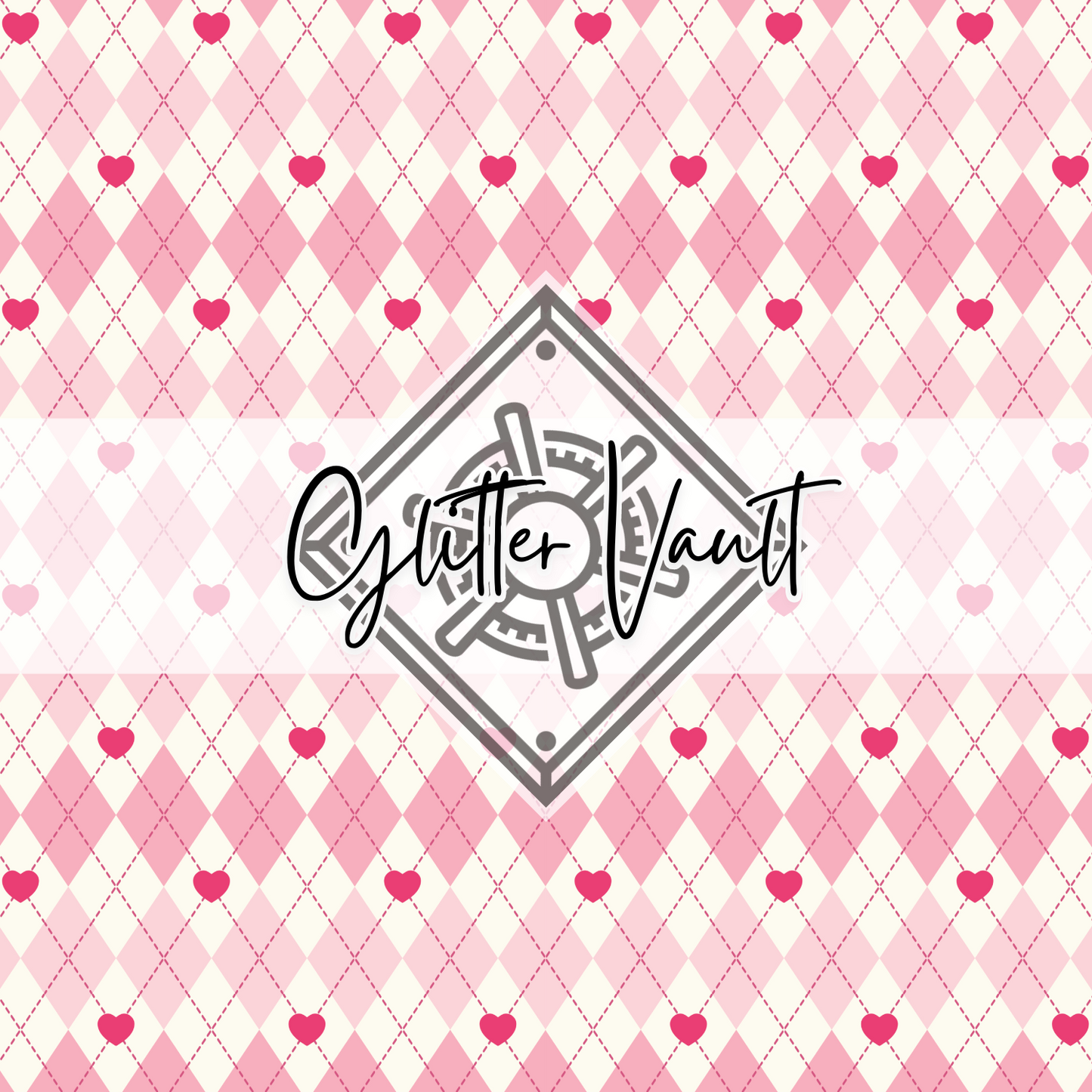 #3444 - Argyle Heart Vinyl Print