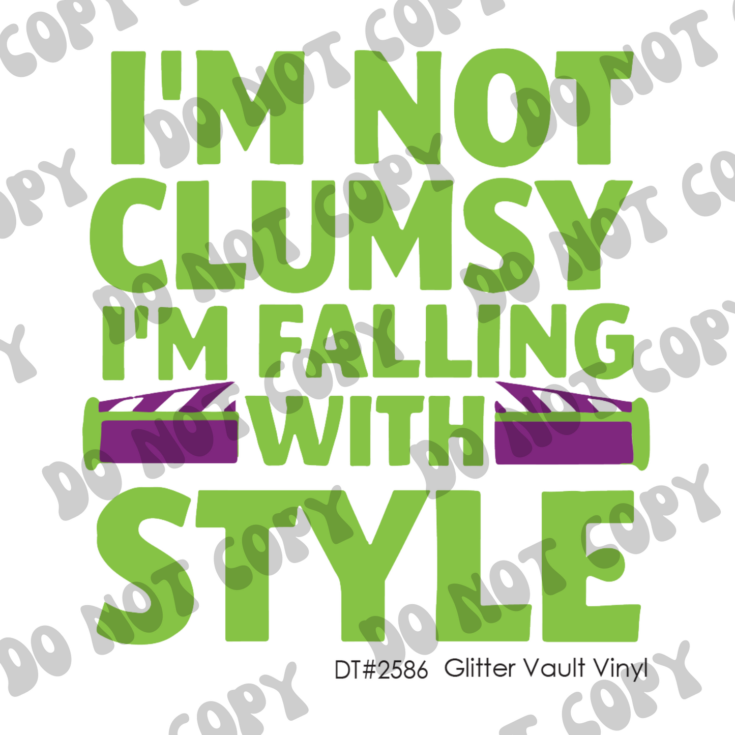 DT# 2586 - Falling With Style - Transparent Decal