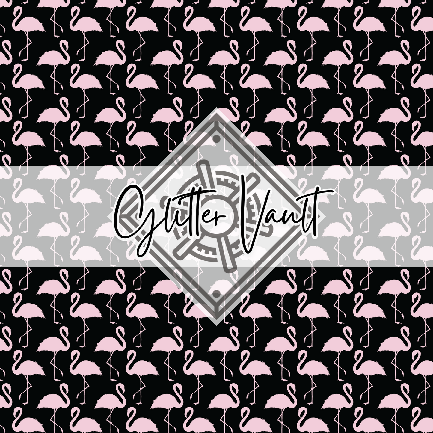 #4062 - Flamingo - Black Background Vinyl Print