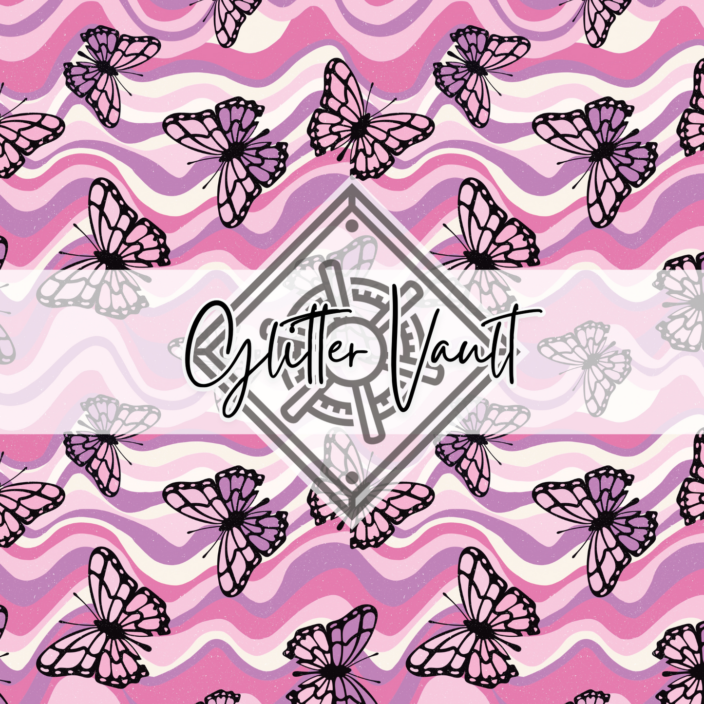 #4114 - Squiggle Butterfly Vinyl Print - Large