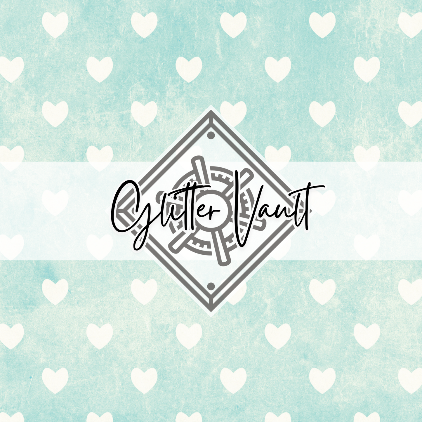 #5030 - Watercolour Hearts Vinyl Print - Large