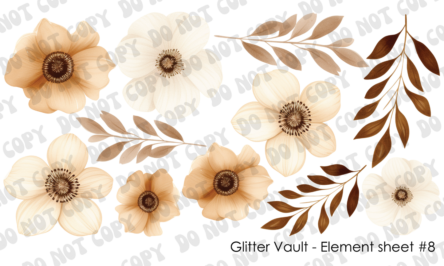 Neutral Florals - Element Sheet #8