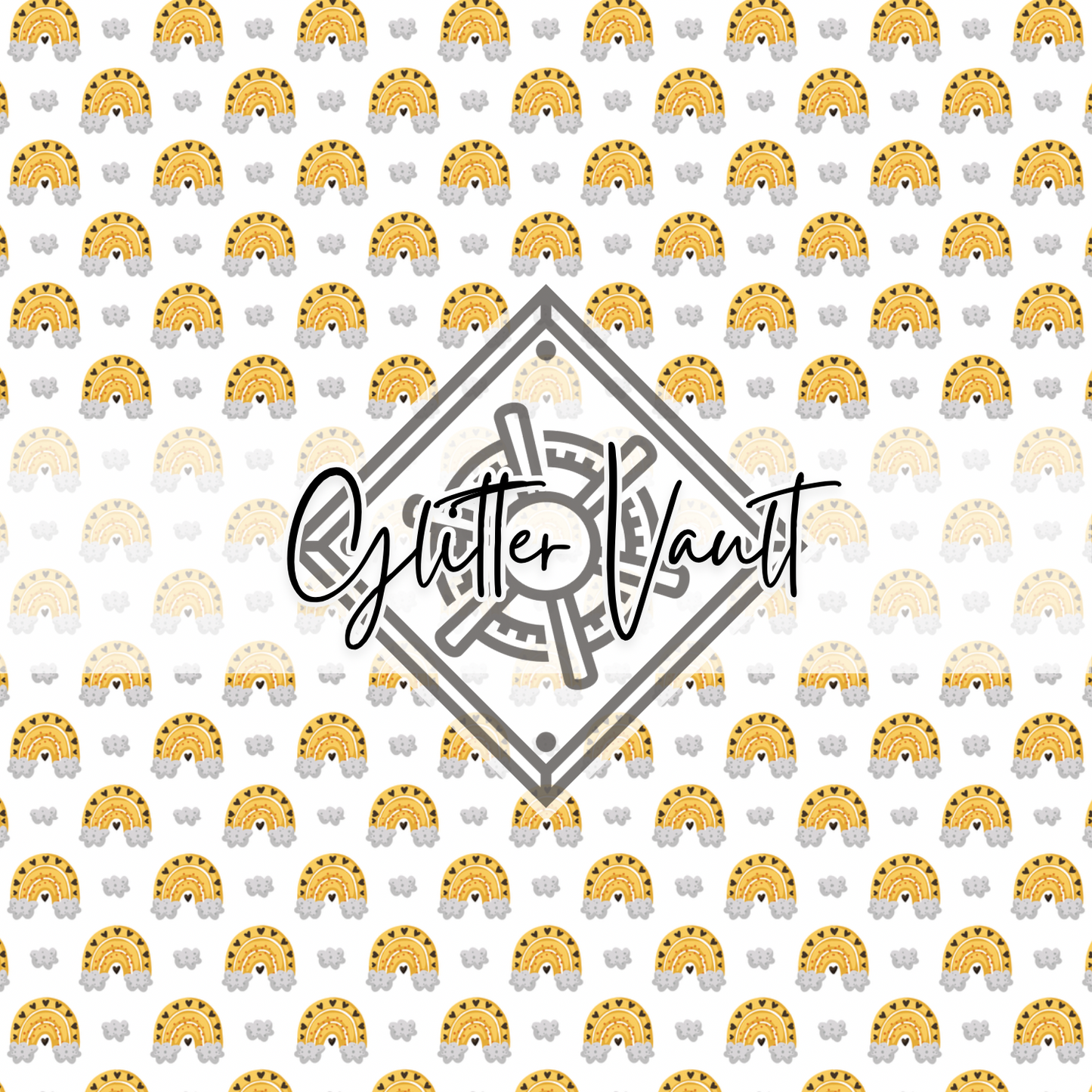 #7264 - Yellow Rainbows Vinyl Print