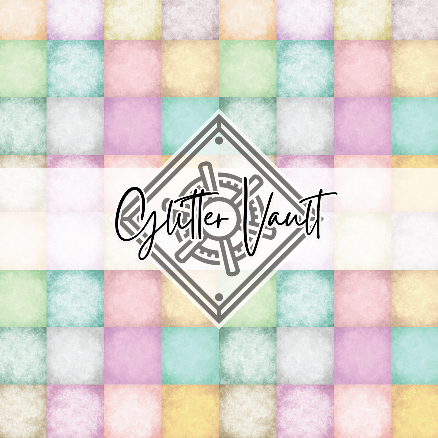 #7200 - Pastel Squares Vinyl Print - Large