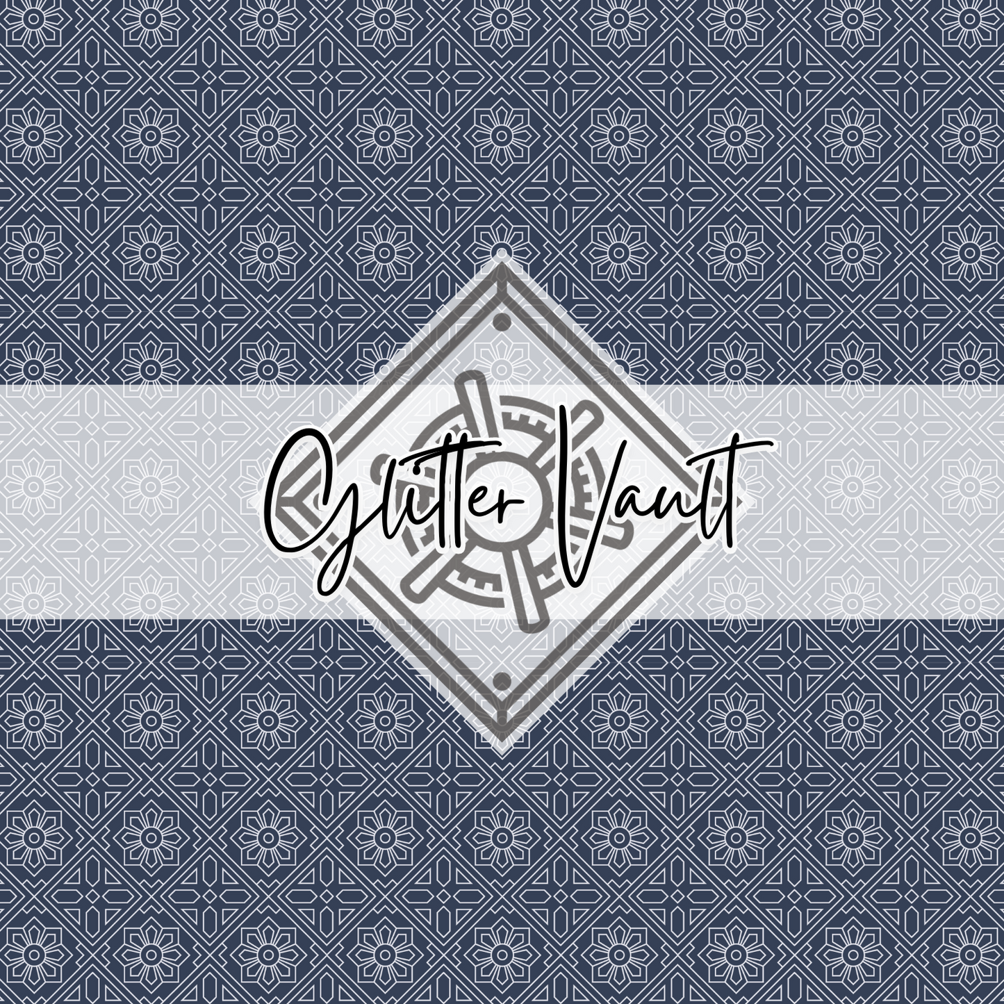 #7216 - Navy Tile Vinyl Print