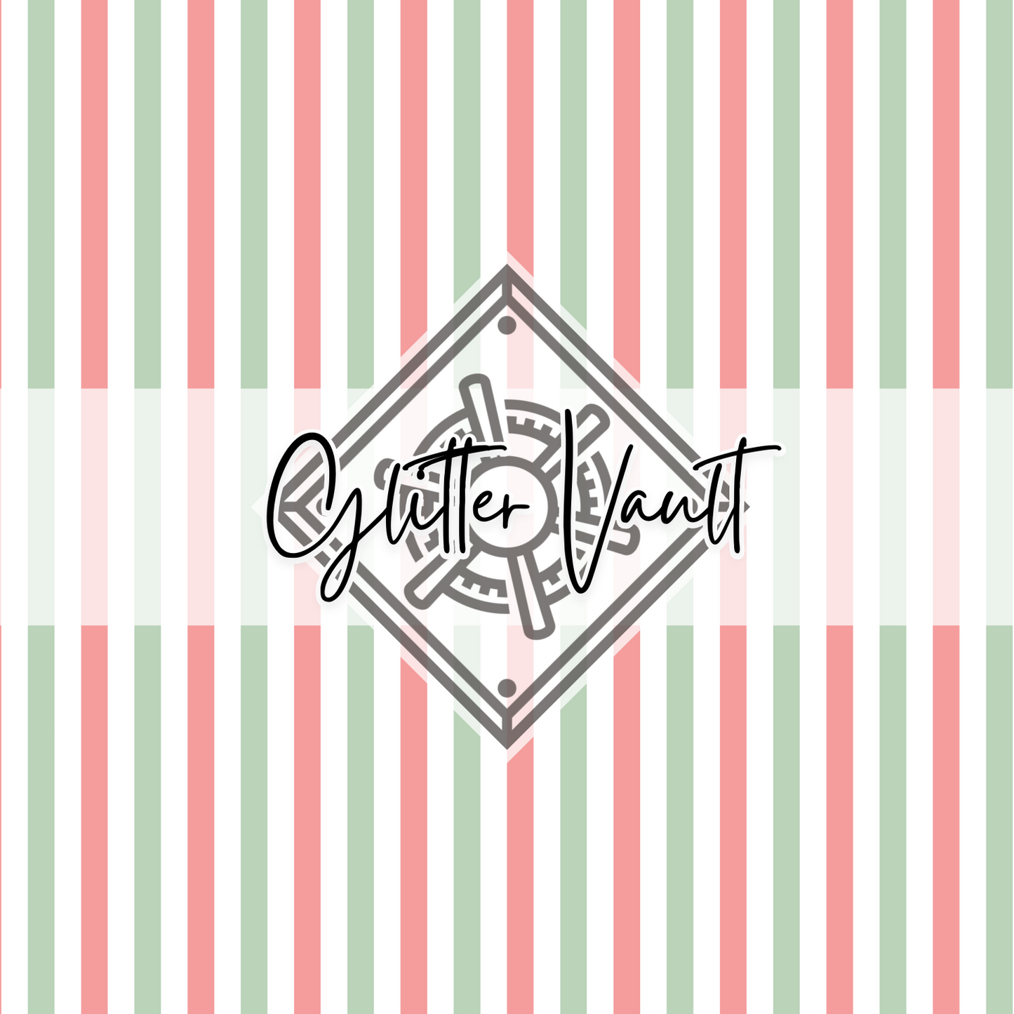 #7225 - Pink + Mint Stripes Vinyl Print