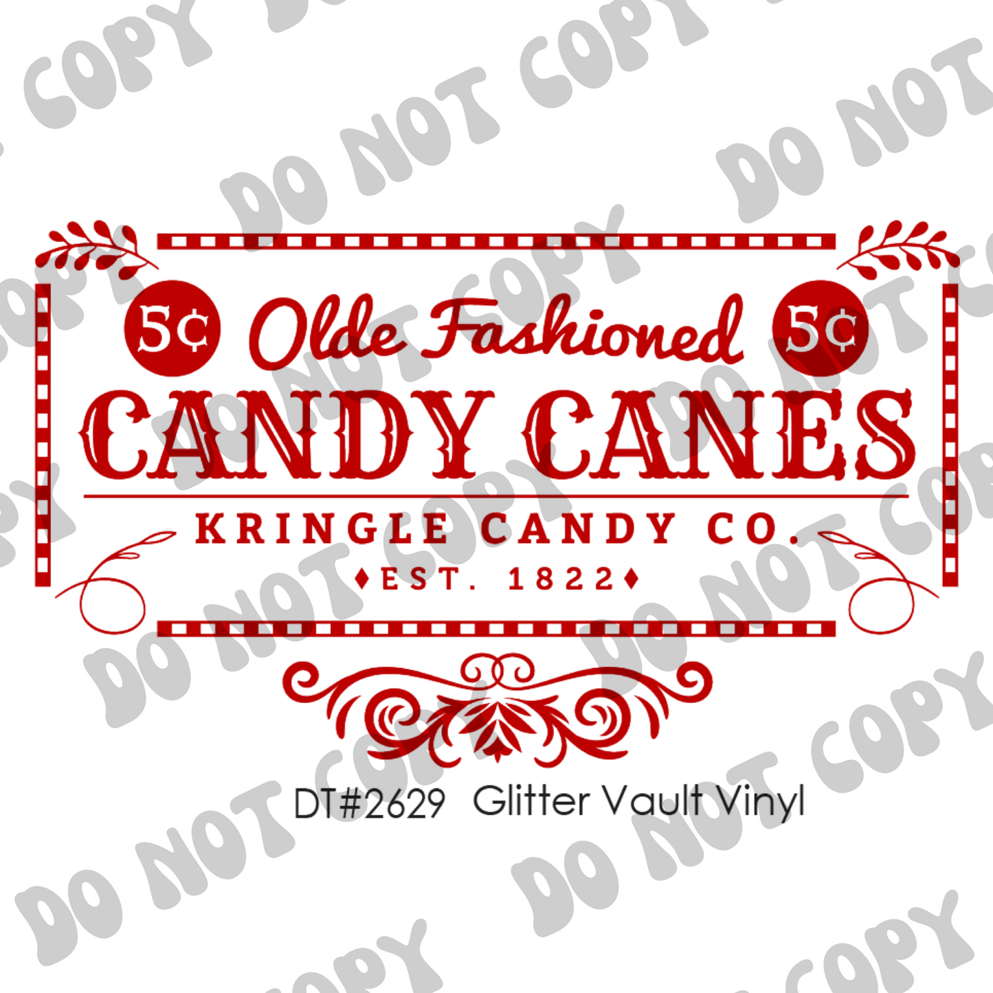 DT# 2629 - Kringle Candy Candy Canes - Transparent Decal