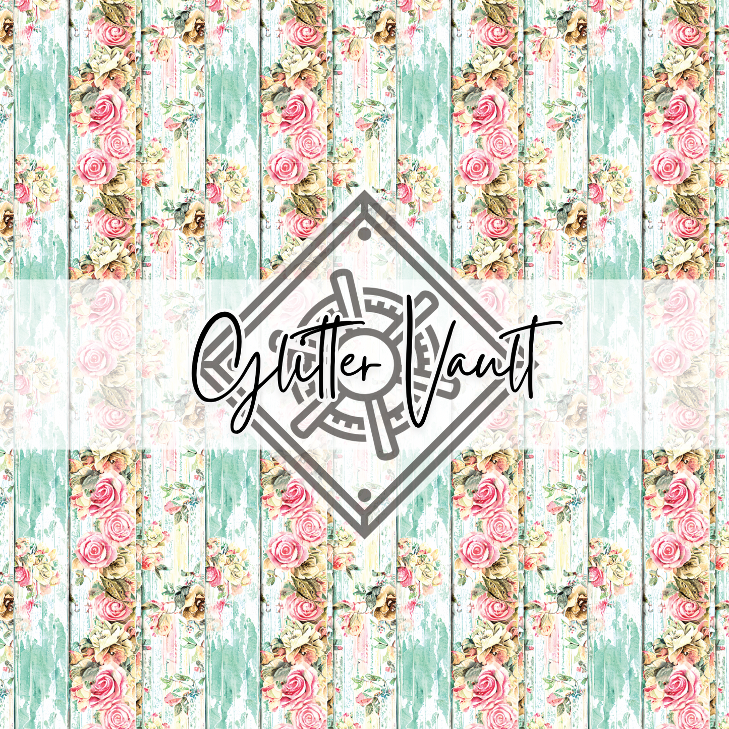 #9015 - Rustic Floral Wood Vinyl Print - Small