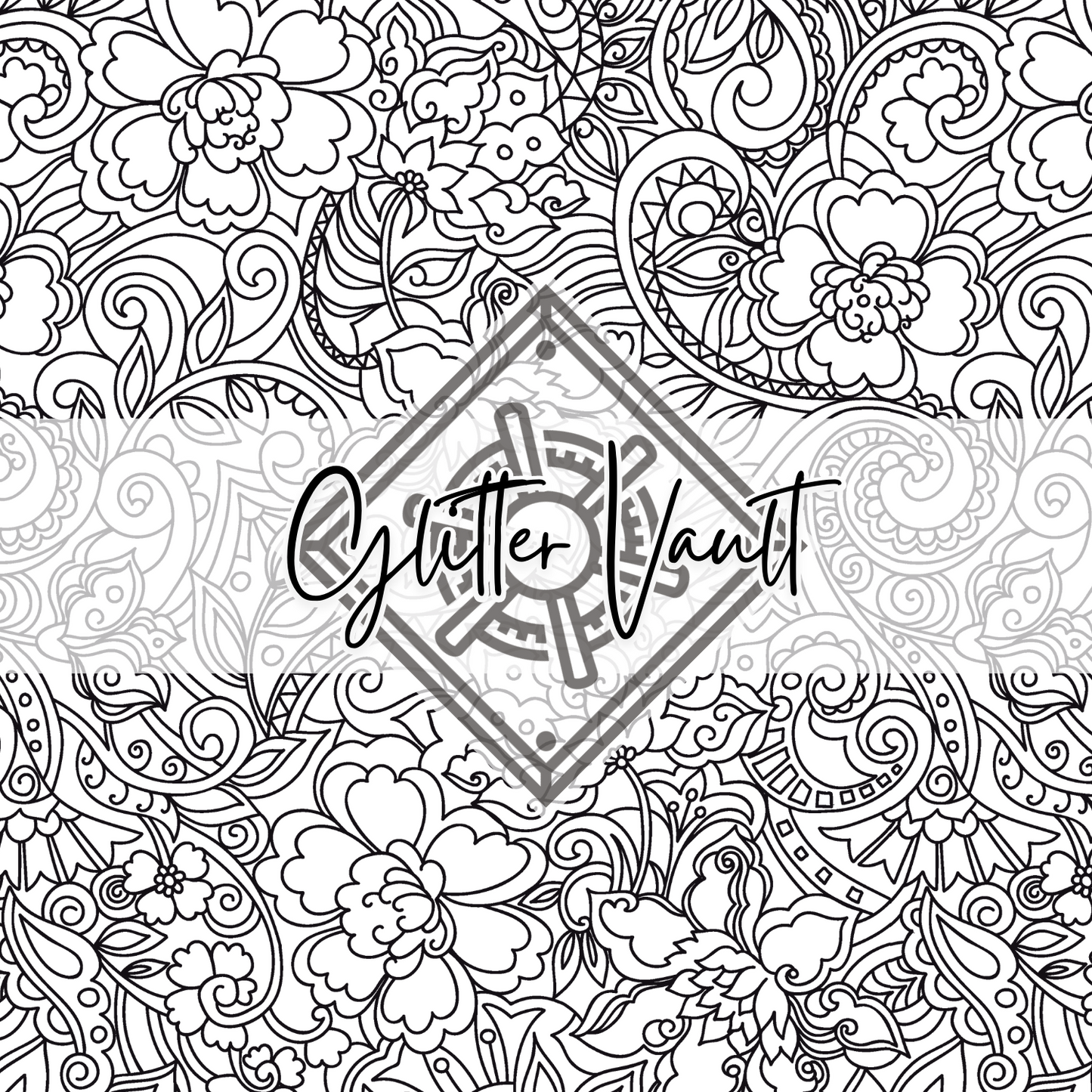 #1013 - Filigree Floral Vinyl Print