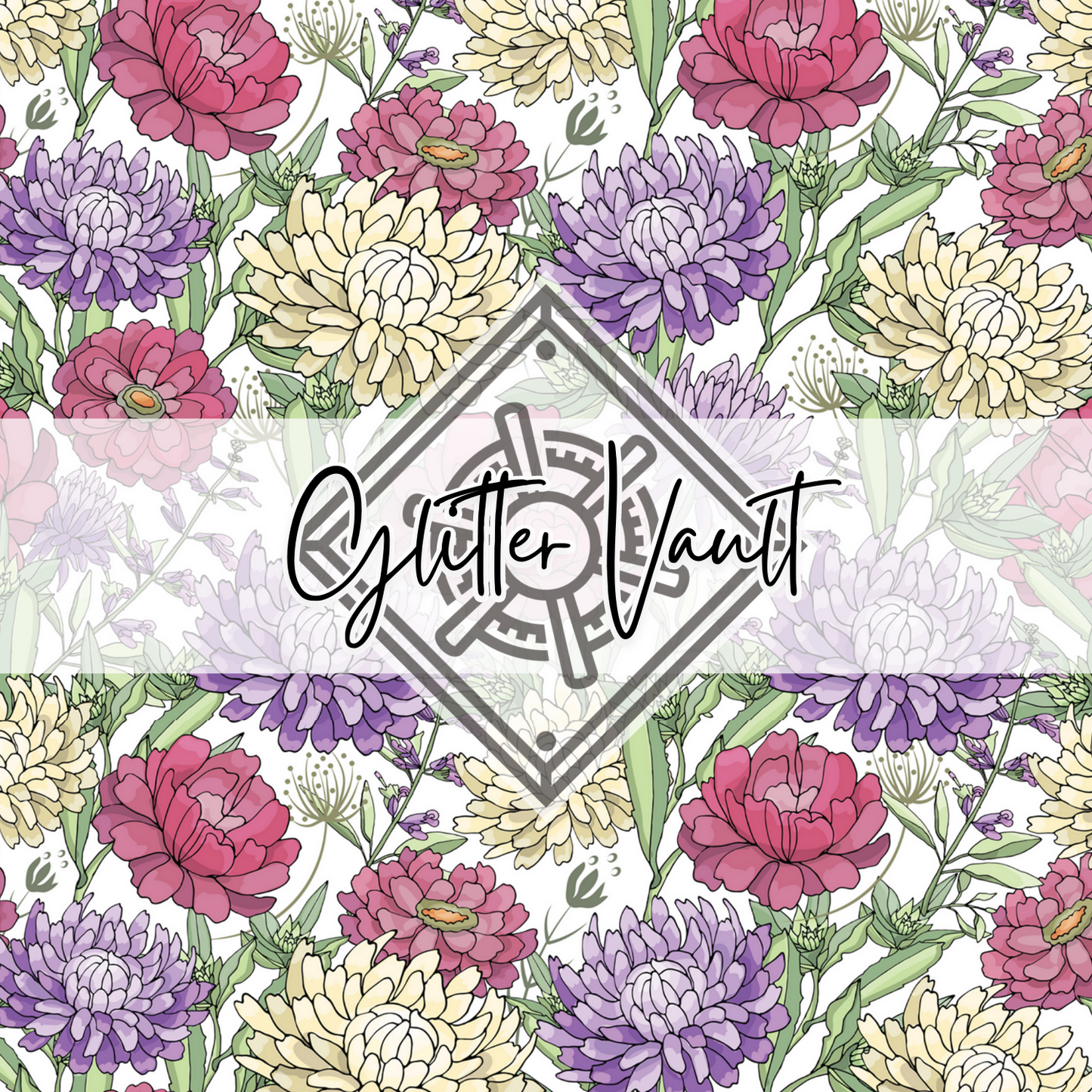 #1016 - Floral Vinyl Print - Large