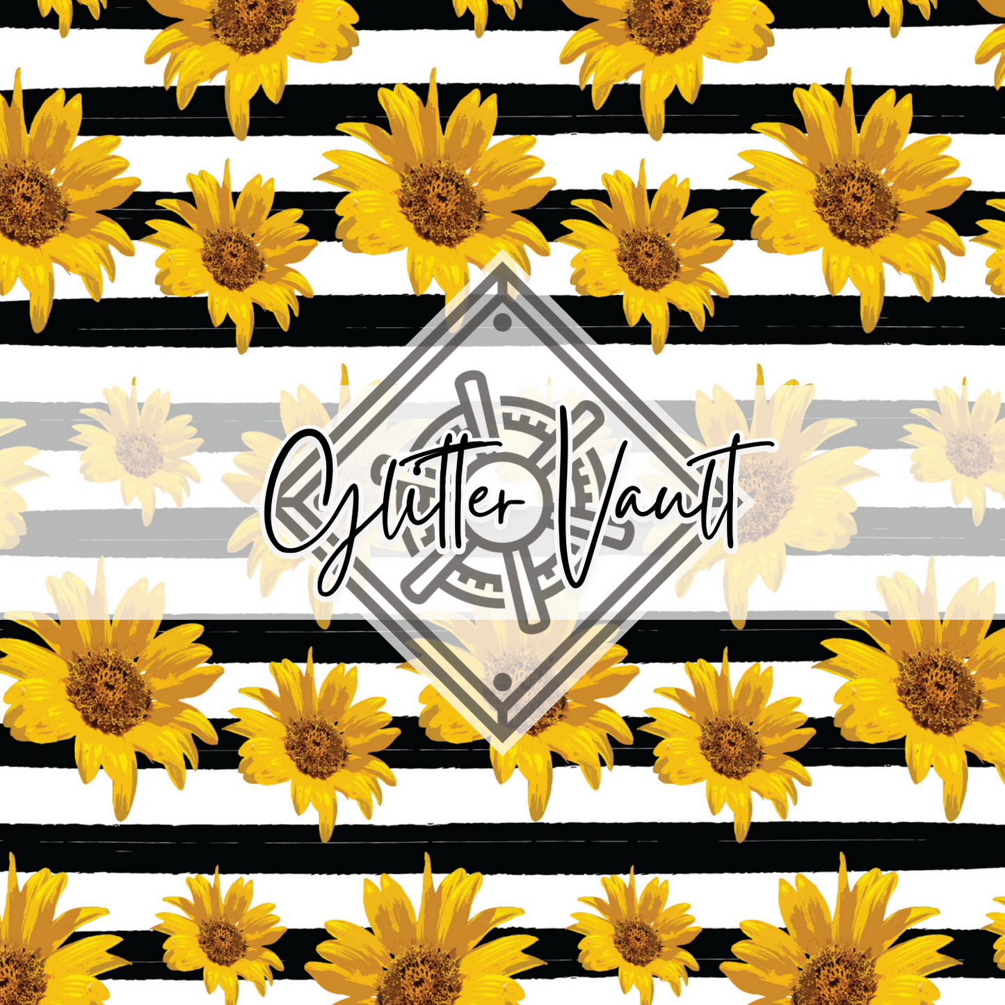 #1022 - Sunflower Stripes Vinyl Print