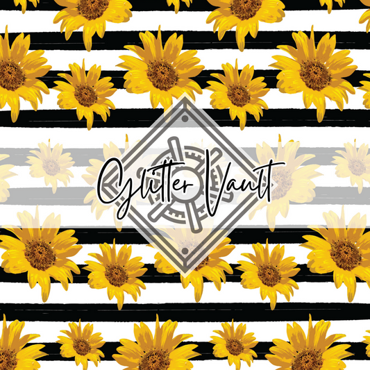 #1022 - Sunflower Stripes Vinyl Print