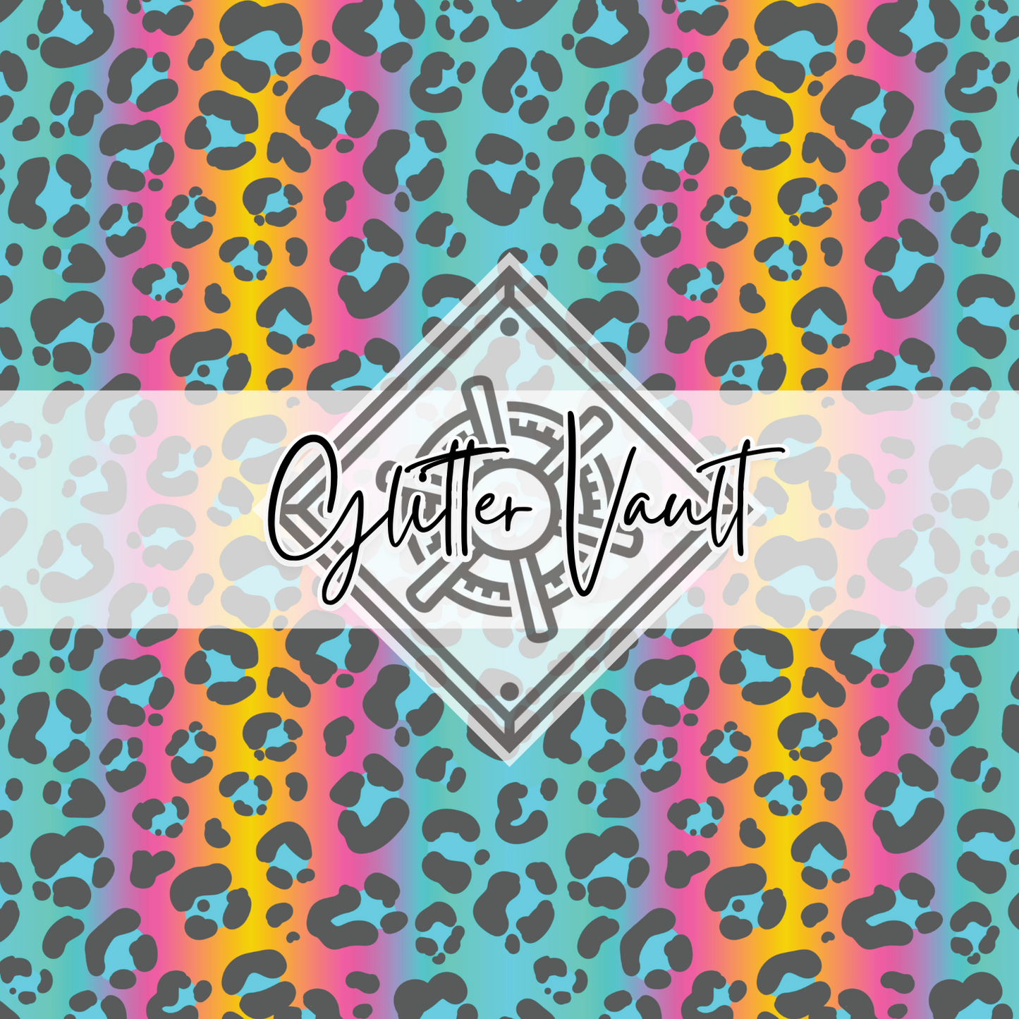 #4023 - Neon Leopard Stripes Vinyl Print - Large