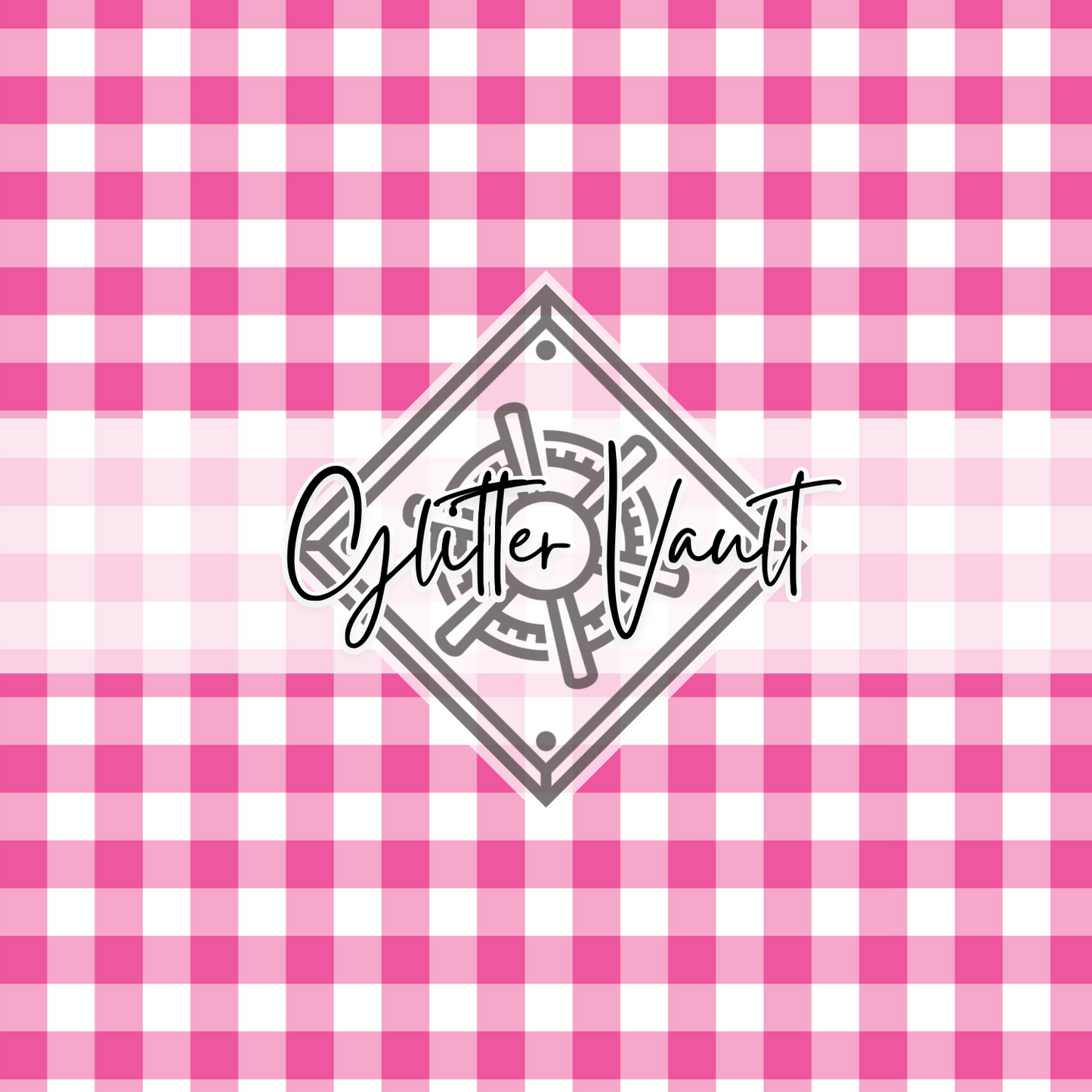 #7050 - Pink Gingham Vinyl Print - Large