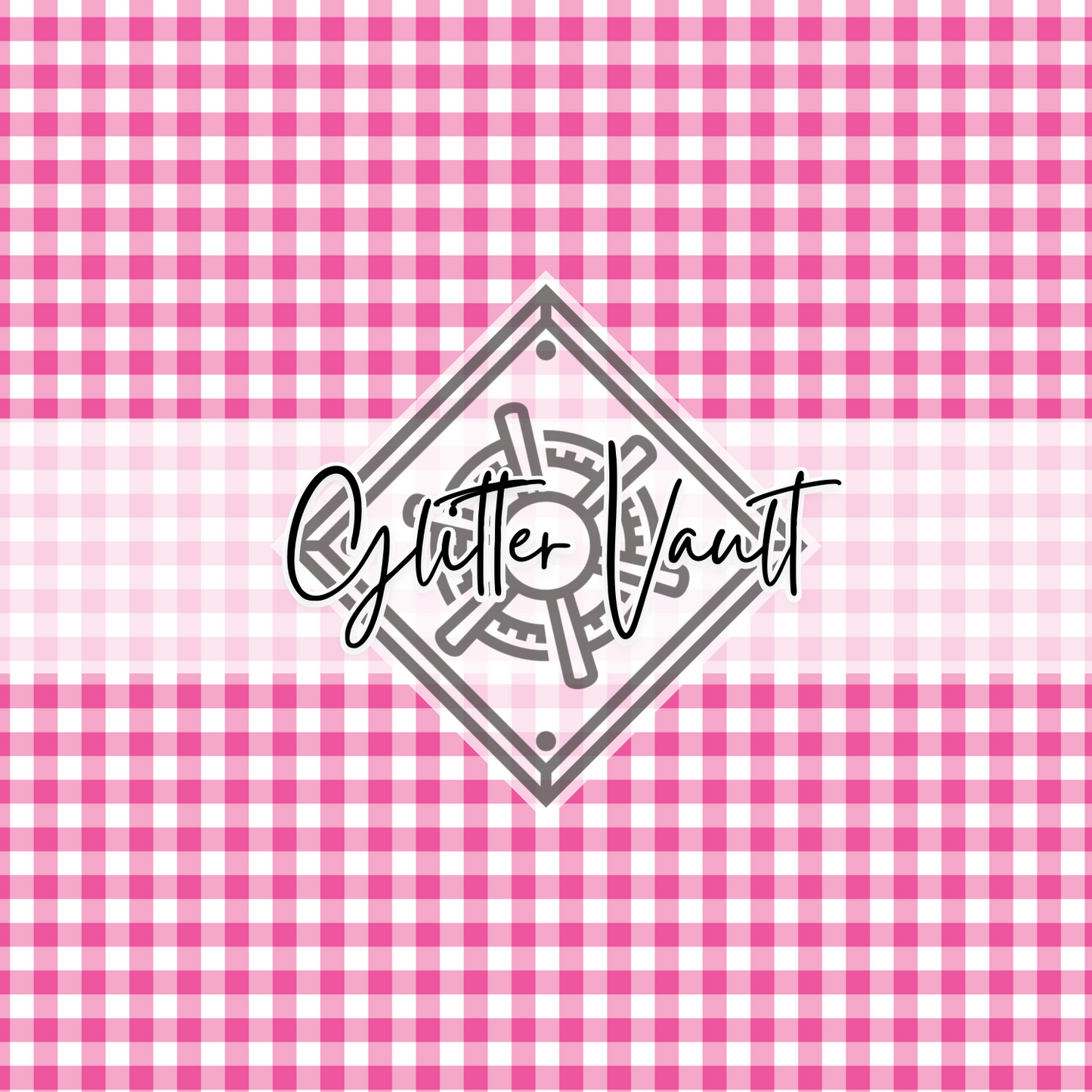 #7051 - Pink Gingham Vinyl Print - Small