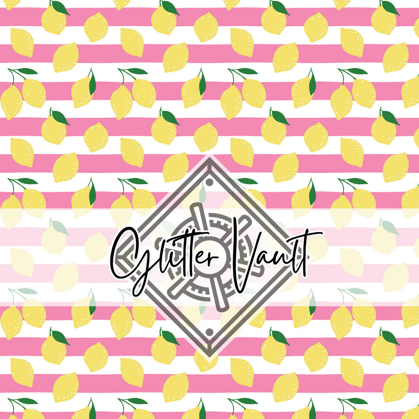 #7052 - Pink Lemonade Stripes Vinyl Print - Large