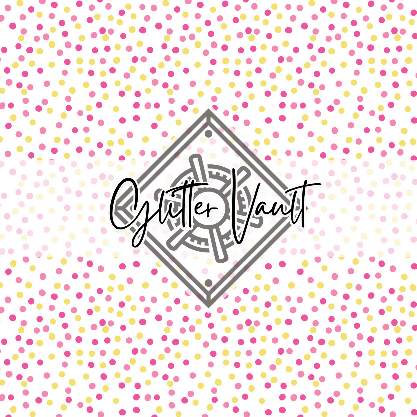 #7054 - Yellow + Pink Polka Dot Vinyl Print
