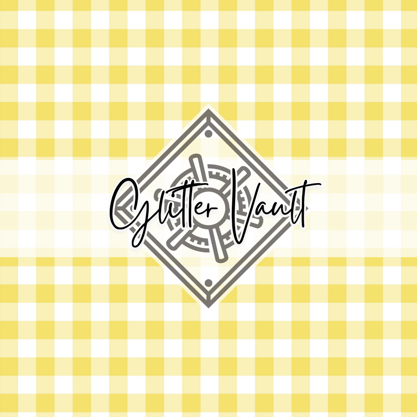 #7056 - Yellow Gingham Vinyl Print - Large