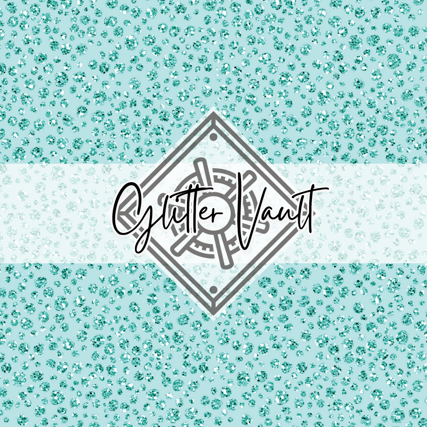 #7095 - Teal Glitter Spots Vinyl Print