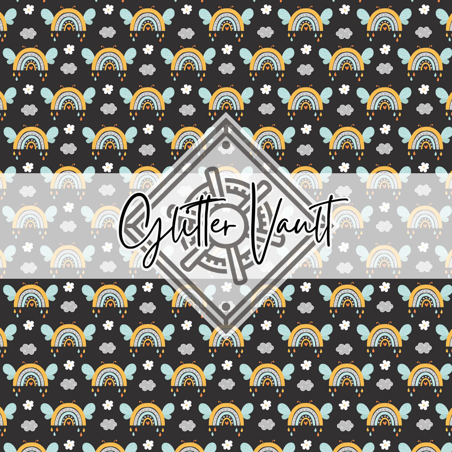 #7107 - Rainbow Bee Vinyl Print