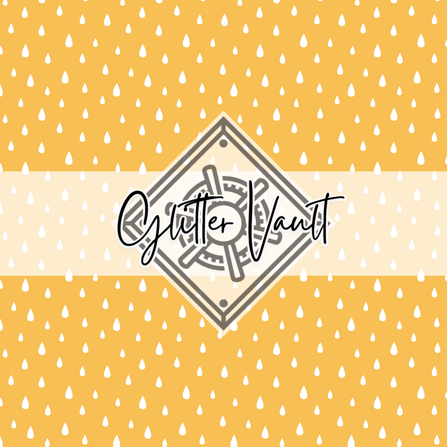 #7110 - Yellow Teardrop Vinyl Print