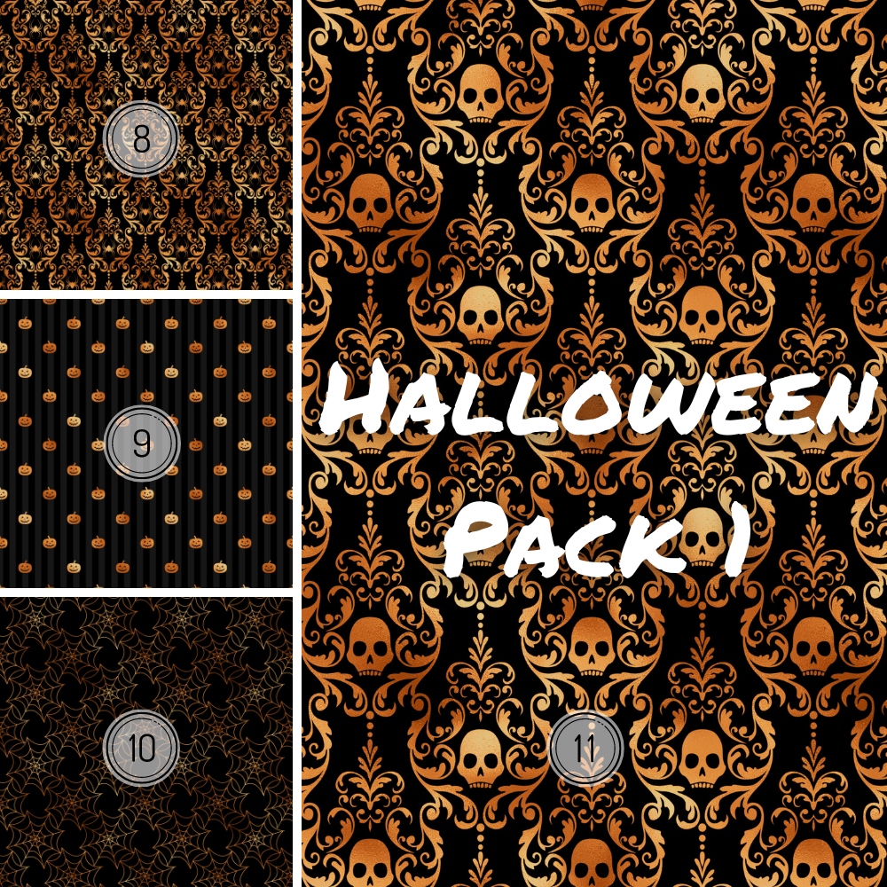 Halloween Copper Pack 1 Background Set - Digital Download