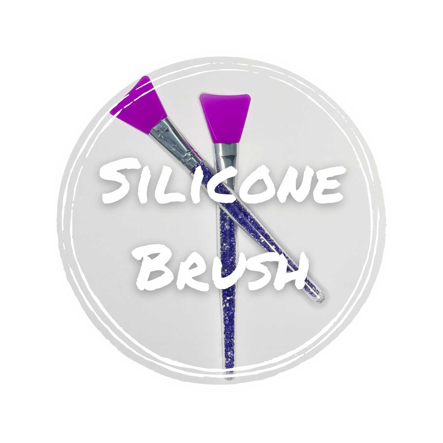 Silicone Brush - Purple sparkles