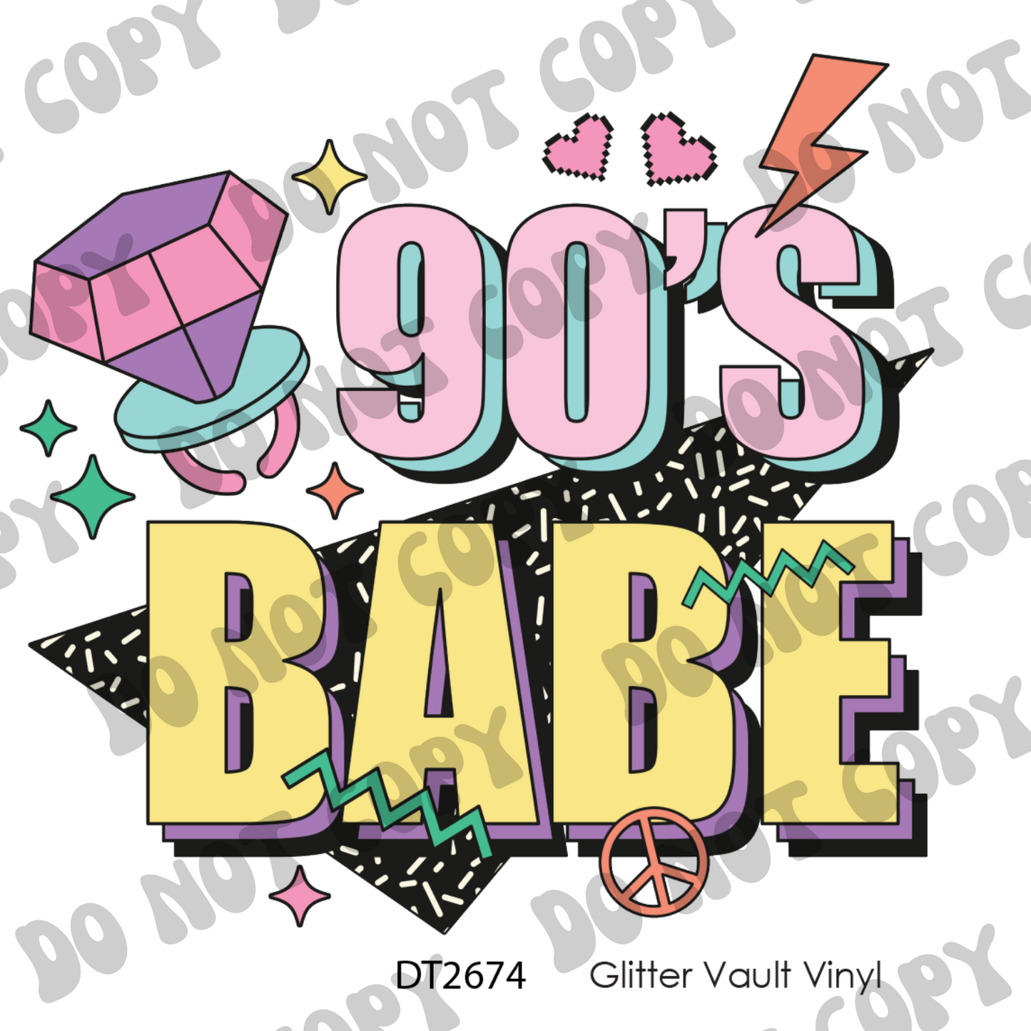 DT# 2674 - 90's Babe - Transparent Decal