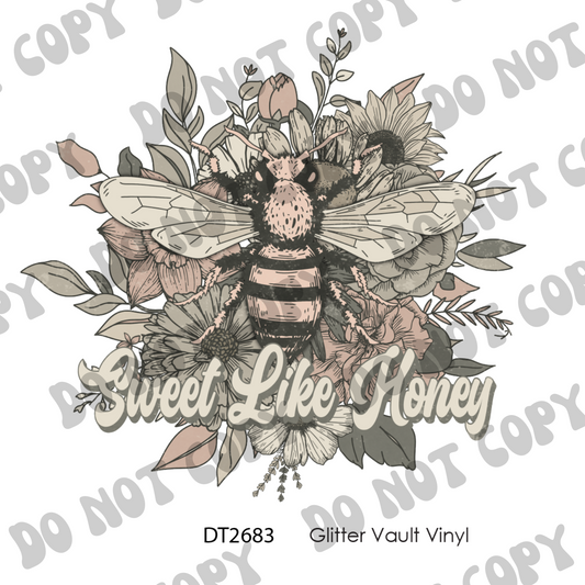 DT# 2683 - Sweet Like Honey - Grunge Effect - Transparent Decal