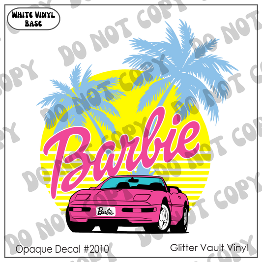 D# 2010 - Barbie Sunset Car - Opaque Decal