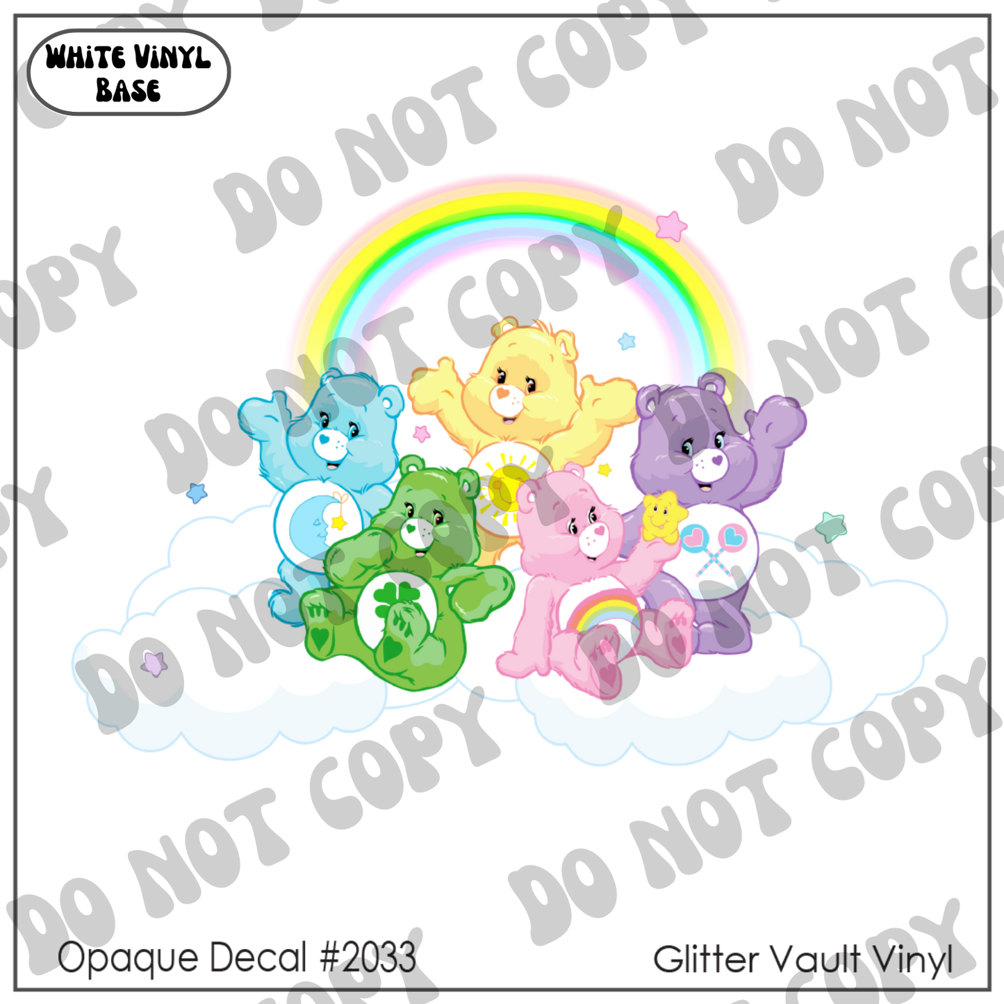 D# 2033 - Bears Over The Rainbow - Opaque Decal