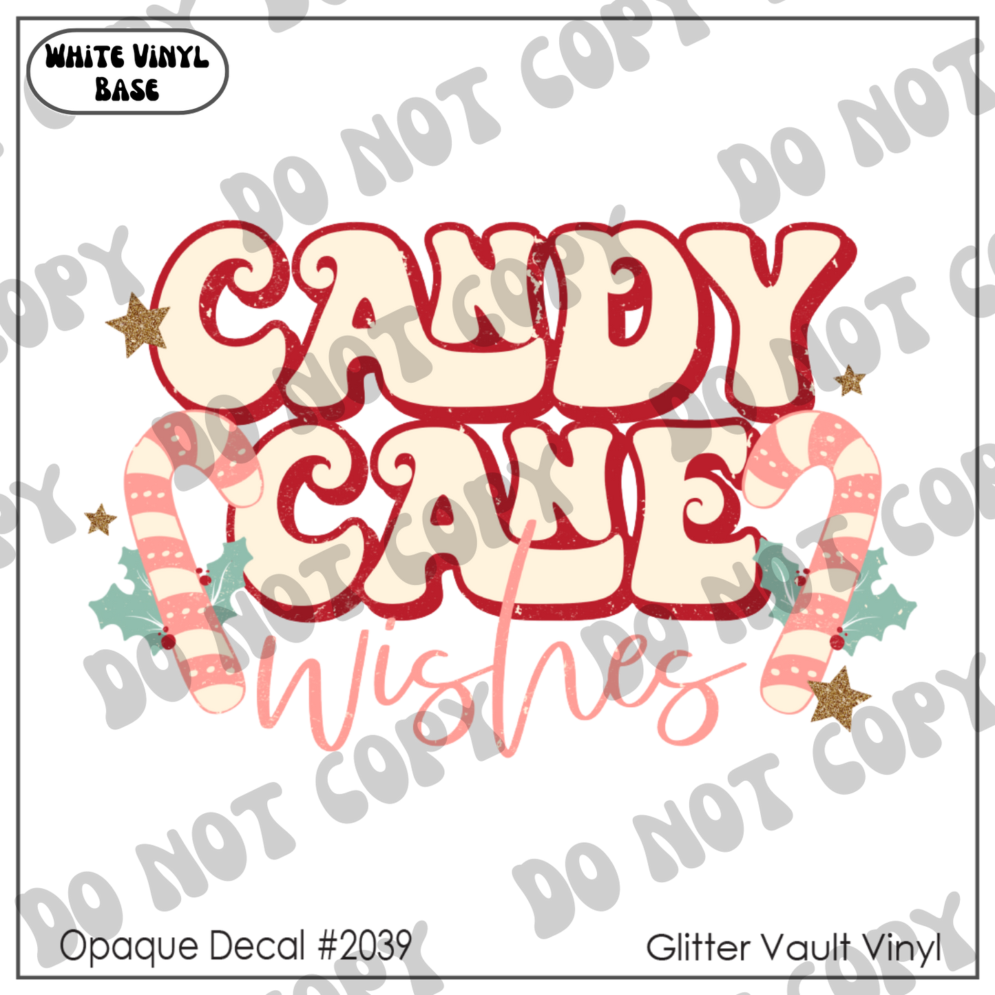D# 2039 - Candy Cane Wishes - Opaque Decal