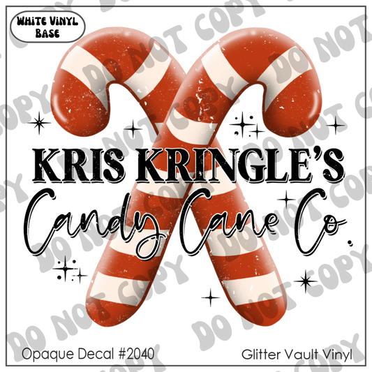 D# 2040 - Kris Kringle's Candy Cane Co - Opaque Decal