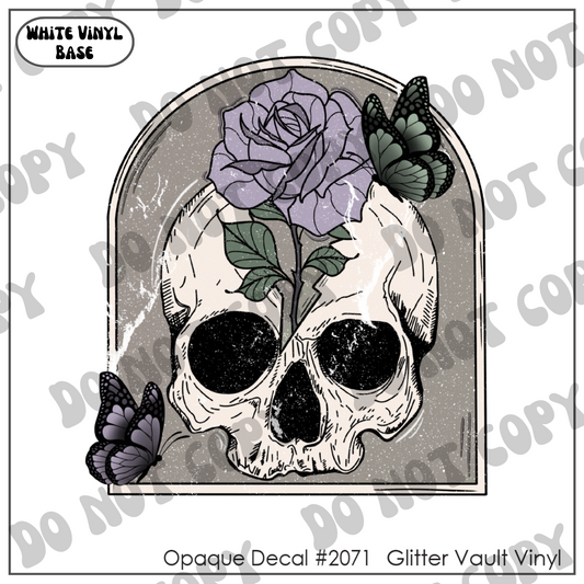D# 2071 - Window Of Skulls - Opaque Decal - White Grunge