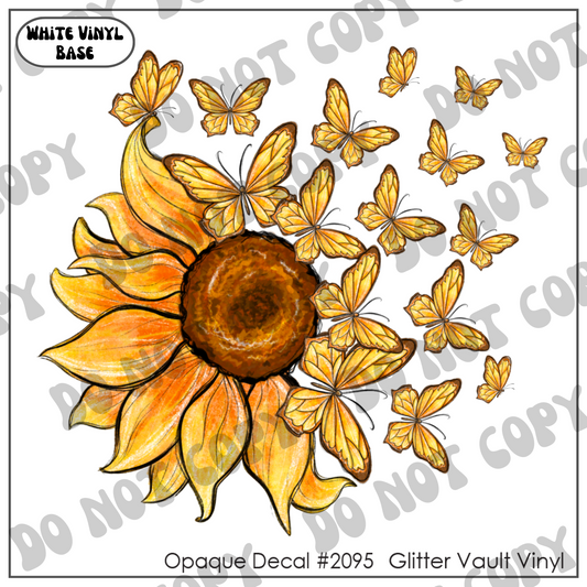 D# 2095 - Sunflowers & Butterlies - Opaque Decal