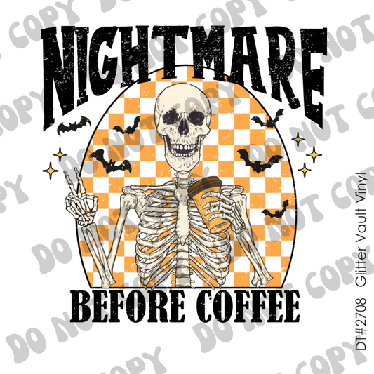 DT# 2708 - Nightmare Before Coffee - Transparent Decal