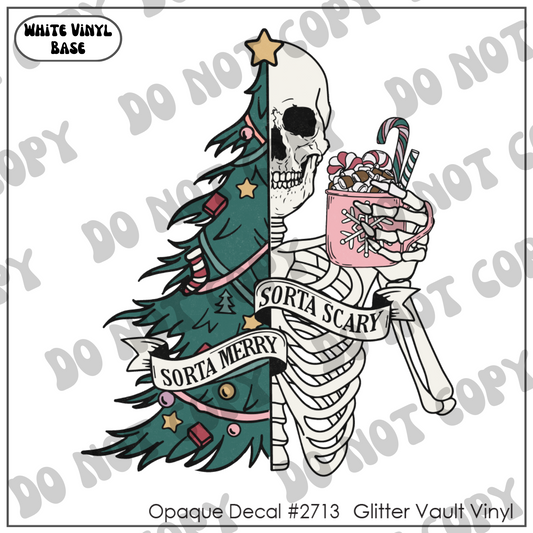 D# 2713 - Skully Xmas - Opaque Decal