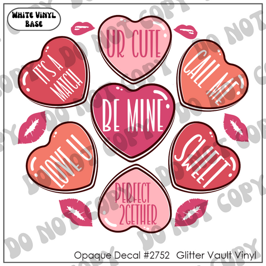 D# 2752 - Conversation Hearts - Opaque Decal